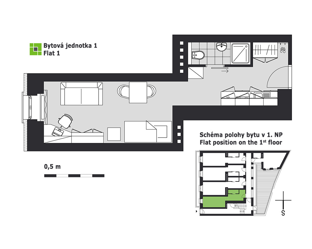 Flat rent Brno - flat number 1